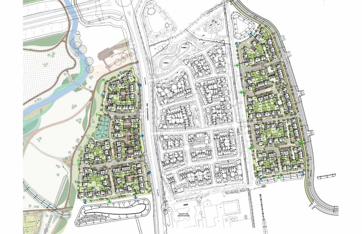 An illustration of the Eastbrook Village development plan